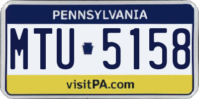 PA license plate MTU5158