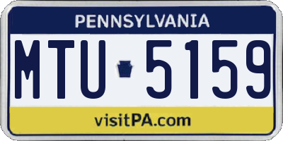 PA license plate MTU5159