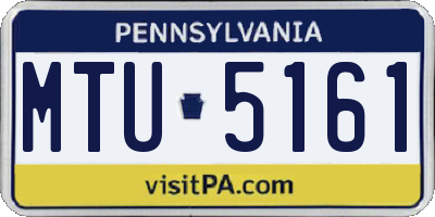 PA license plate MTU5161
