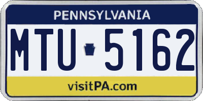 PA license plate MTU5162