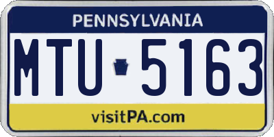 PA license plate MTU5163