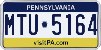 PA license plate MTU5164