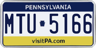 PA license plate MTU5166