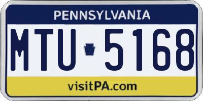 PA license plate MTU5168