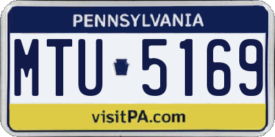 PA license plate MTU5169