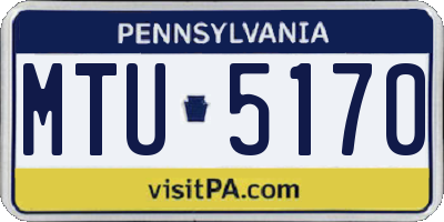 PA license plate MTU5170