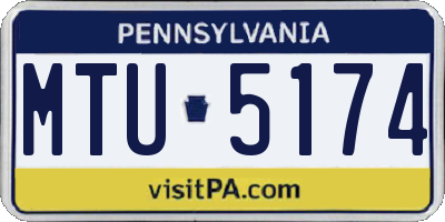 PA license plate MTU5174