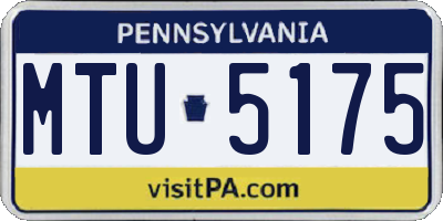 PA license plate MTU5175