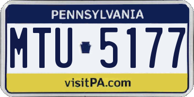 PA license plate MTU5177
