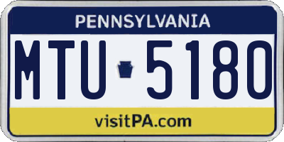 PA license plate MTU5180