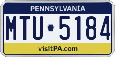PA license plate MTU5184