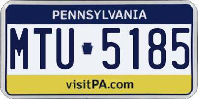 PA license plate MTU5185