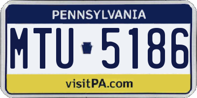 PA license plate MTU5186