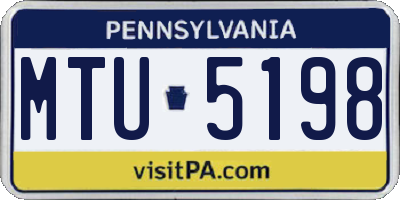 PA license plate MTU5198
