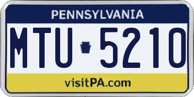PA license plate MTU5210