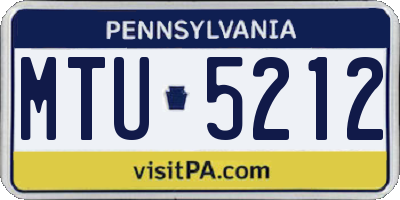 PA license plate MTU5212