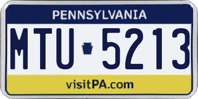 PA license plate MTU5213