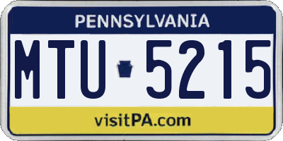 PA license plate MTU5215