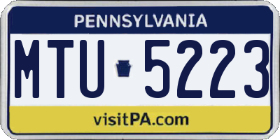 PA license plate MTU5223