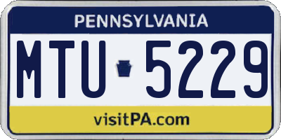 PA license plate MTU5229
