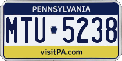 PA license plate MTU5238