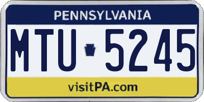PA license plate MTU5245