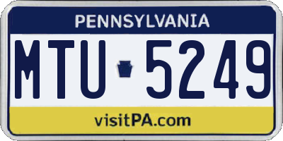 PA license plate MTU5249