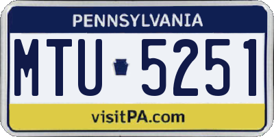 PA license plate MTU5251