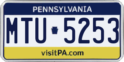 PA license plate MTU5253