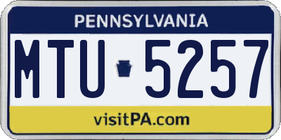 PA license plate MTU5257