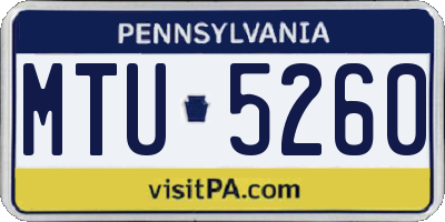 PA license plate MTU5260