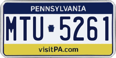 PA license plate MTU5261