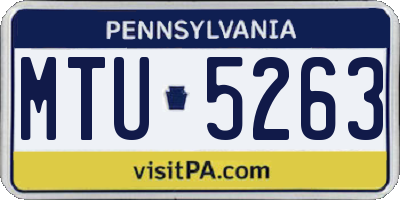 PA license plate MTU5263