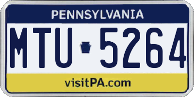 PA license plate MTU5264