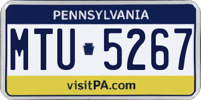 PA license plate MTU5267