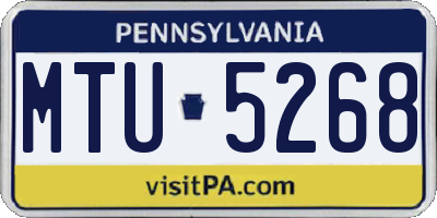 PA license plate MTU5268