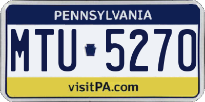 PA license plate MTU5270