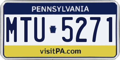 PA license plate MTU5271