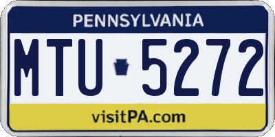 PA license plate MTU5272