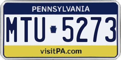 PA license plate MTU5273