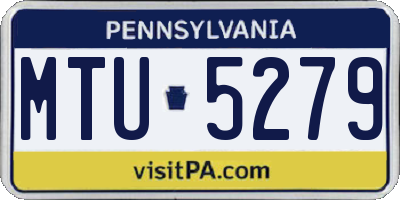 PA license plate MTU5279