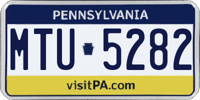 PA license plate MTU5282