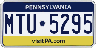 PA license plate MTU5295