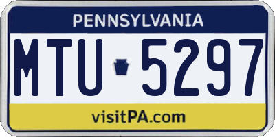 PA license plate MTU5297