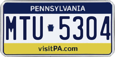 PA license plate MTU5304