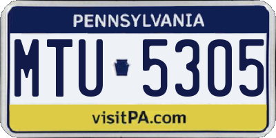 PA license plate MTU5305