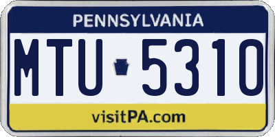 PA license plate MTU5310