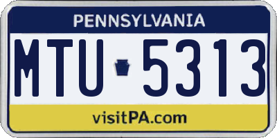 PA license plate MTU5313