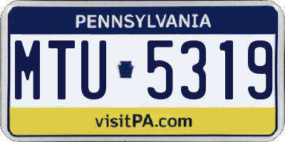 PA license plate MTU5319