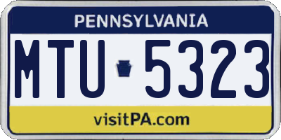 PA license plate MTU5323